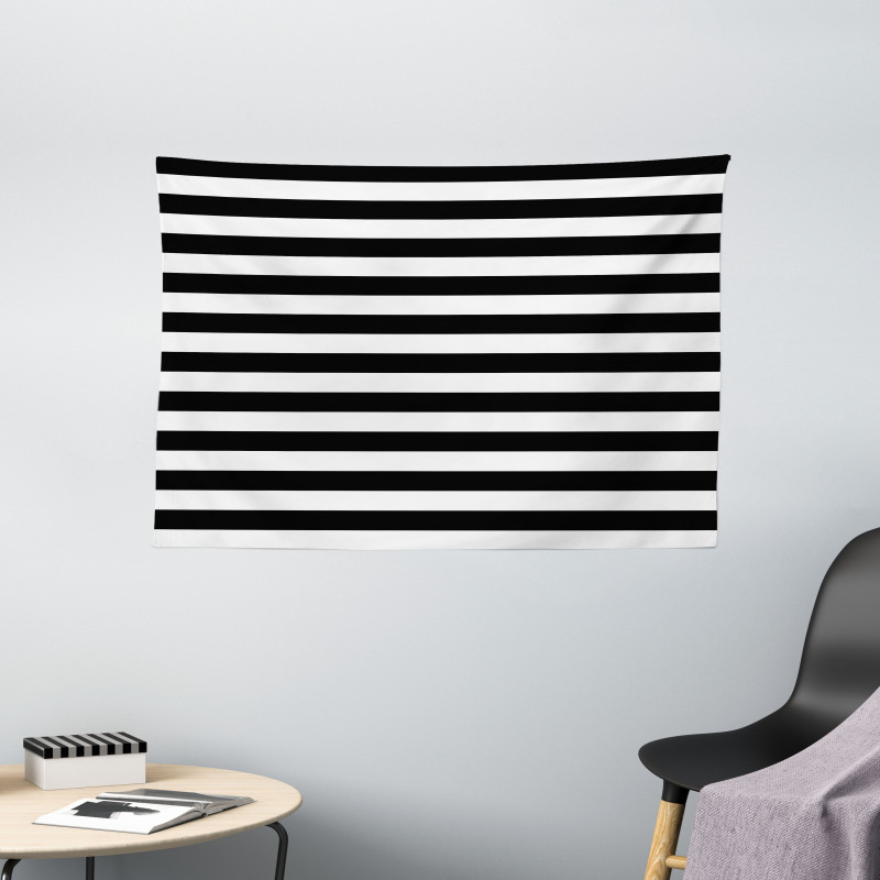 Monochrome Classic Striped Wide Tapestry