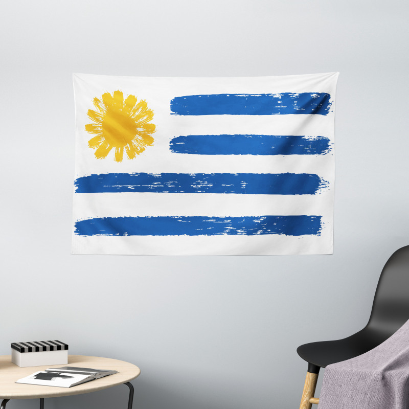 Brush Painting Stroke Flag Wide Tapestry