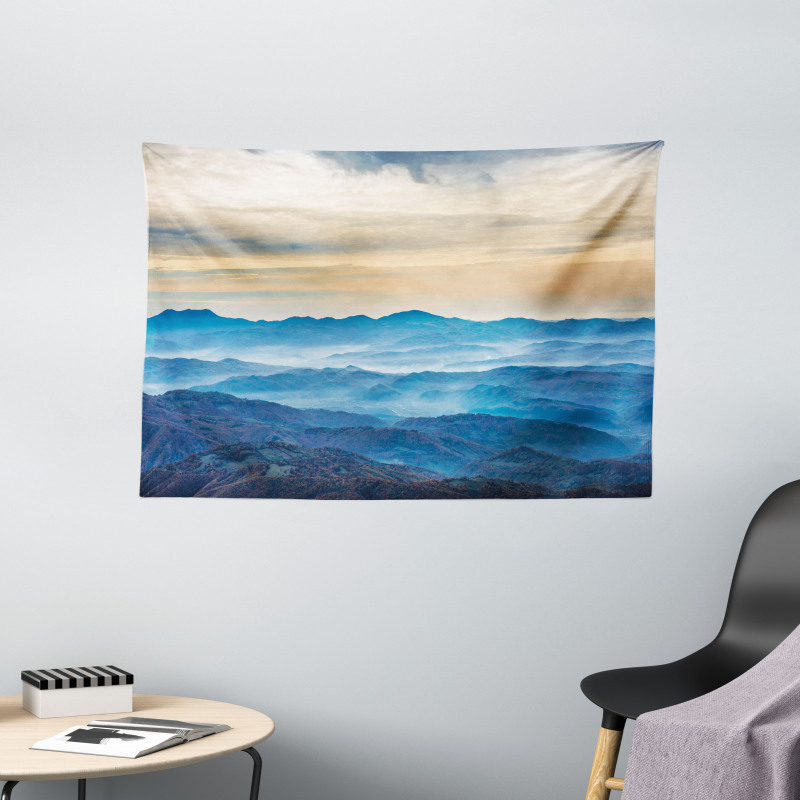 Blue Sea Cream Sky Wide Tapestry