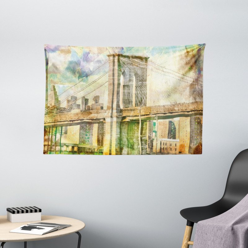 New York Brush Strokes Wide Tapestry