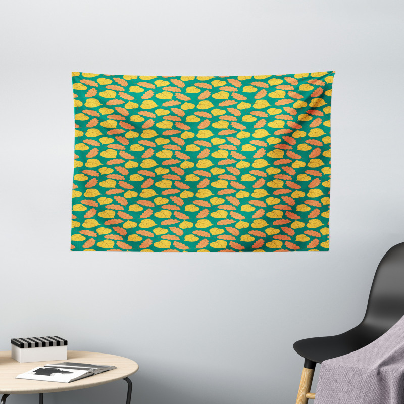 Autumn Season Cartoon Wide Tapestry