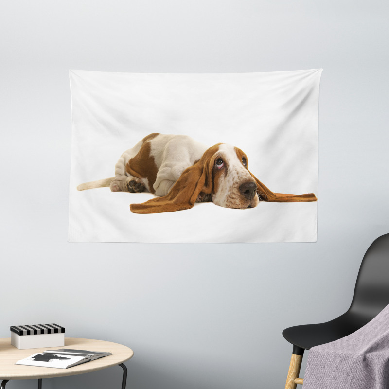 Long Eared Dog Wide Tapestry