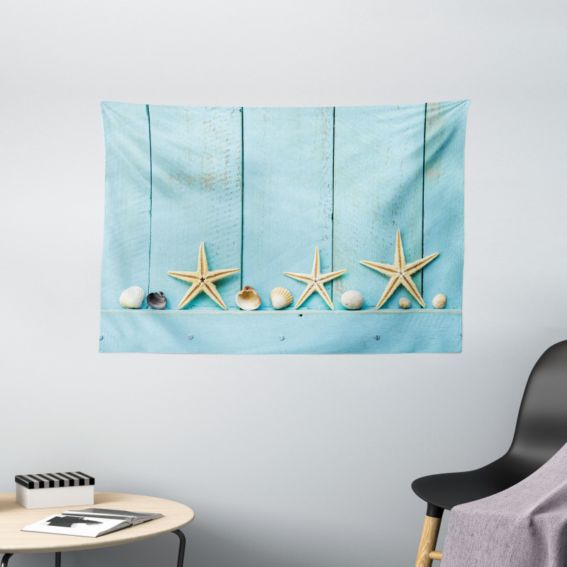 Nautical Stars Shell Wide Tapestry