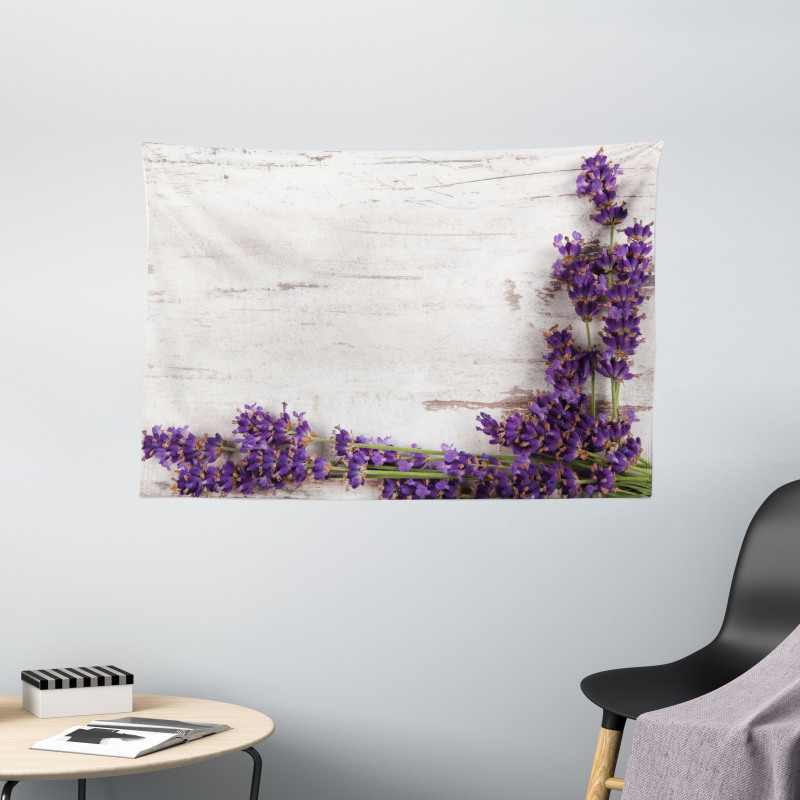 Lavender Flower Table Wide Tapestry