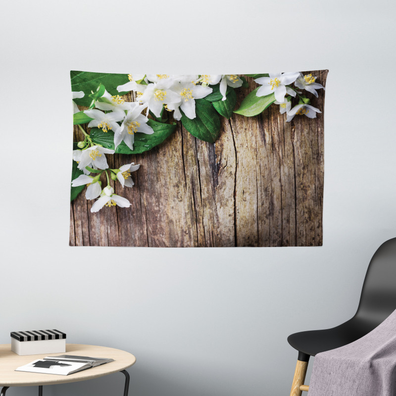 Jasmine Flower Retro Wide Tapestry