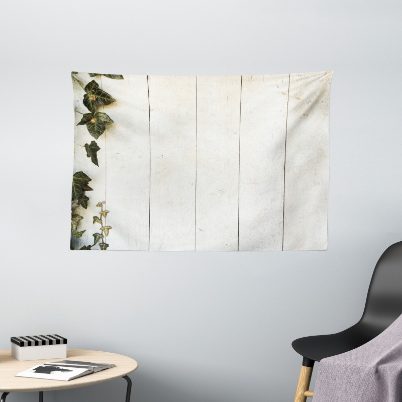 Pastel Retro Foliage Wide Tapestry