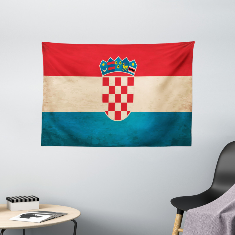 European Country Flag Art Wide Tapestry