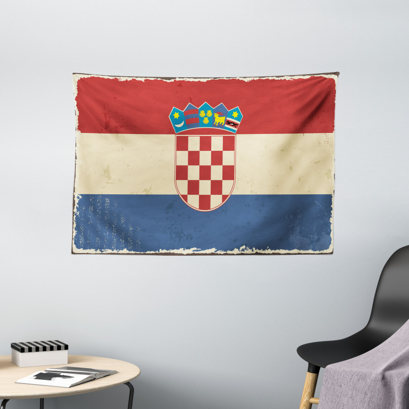 Vintage Look National Flag Wide Tapestry