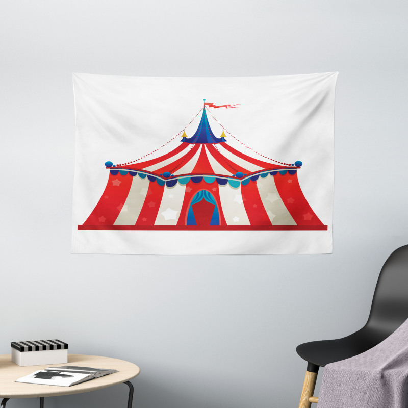 Stars Striped Circus Wide Tapestry