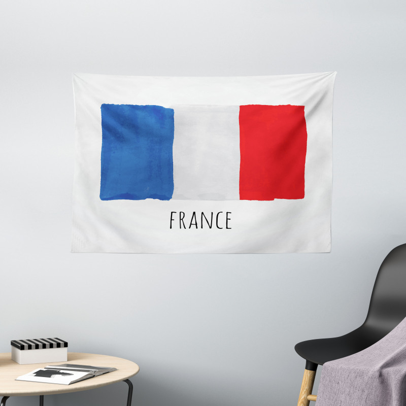 Simplistic Watercolor Flag Wide Tapestry