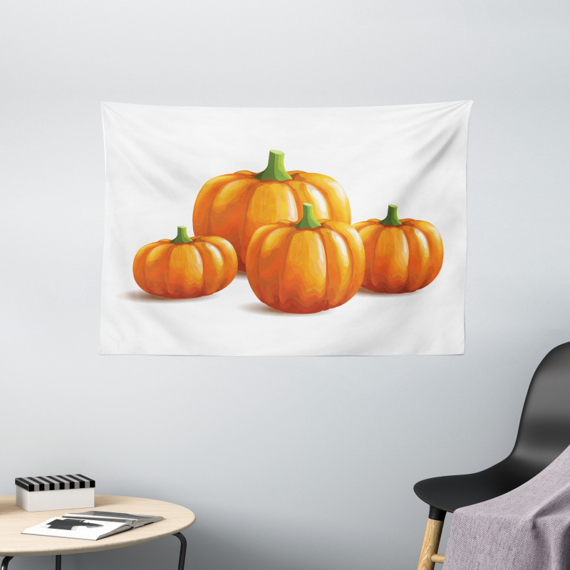 Fall Season Fruits Wide Tapestry