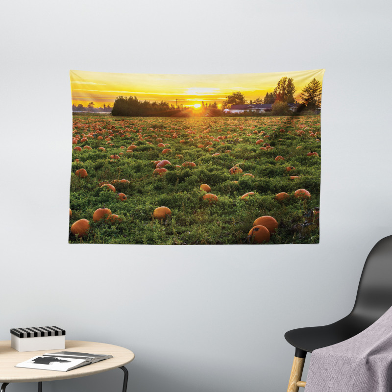 Fall Patch at Sunset Wide Tapestry