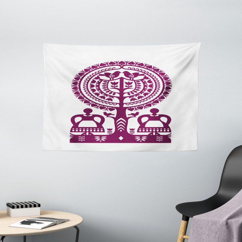 Polish Kurpie Papercuts Wide Tapestry