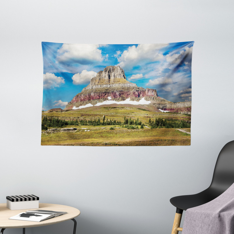 Rugged Peak and Cloudy Sky Wide Tapestry