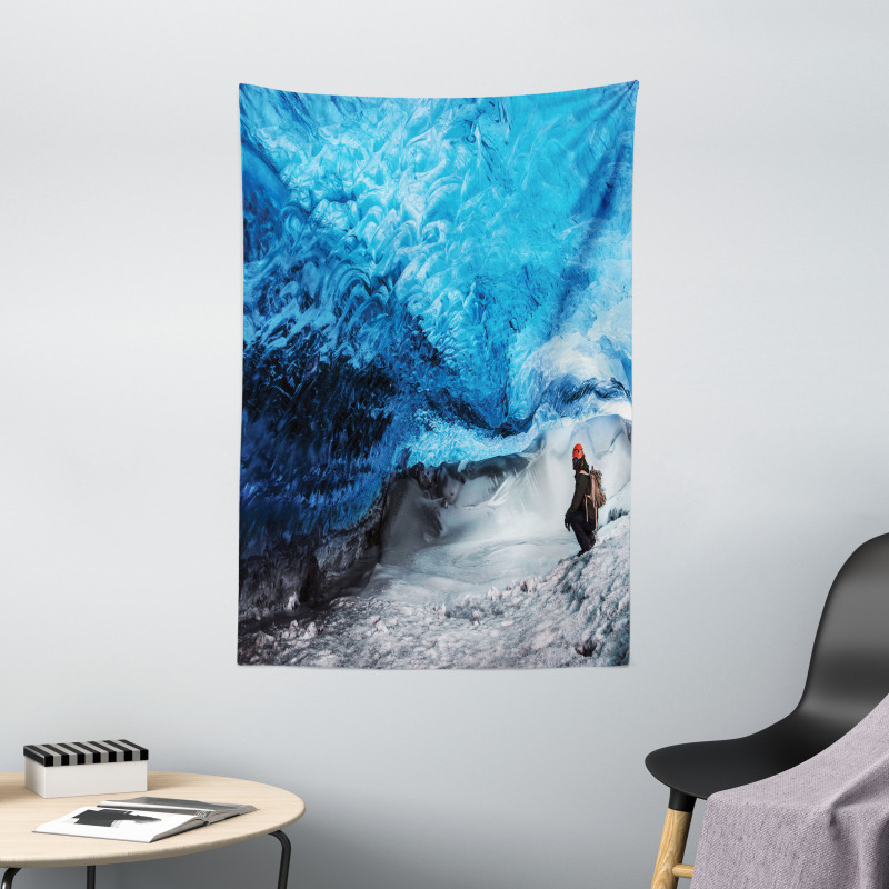 Traveler Man in Ice Cave Tapestry