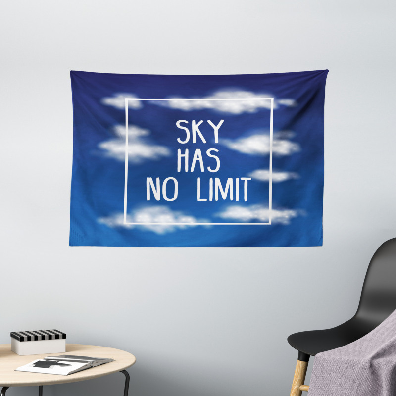 Sky Has No Limit Square Frame Wide Tapestry