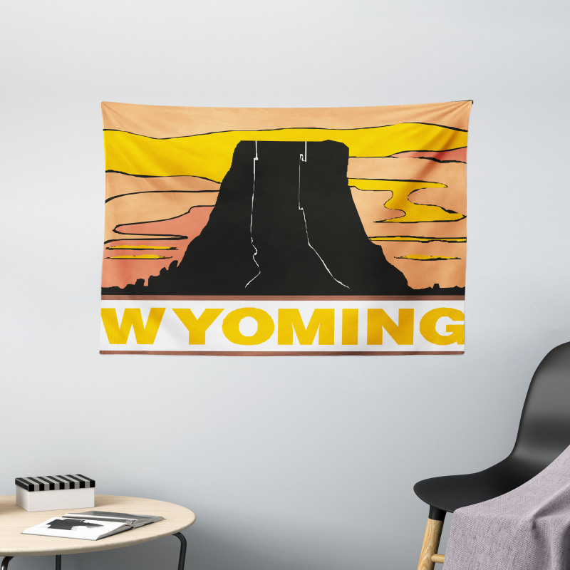 Simplistic Mountain Wide Tapestry