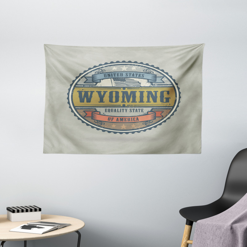 Grunge Stamp Equality State Wide Tapestry