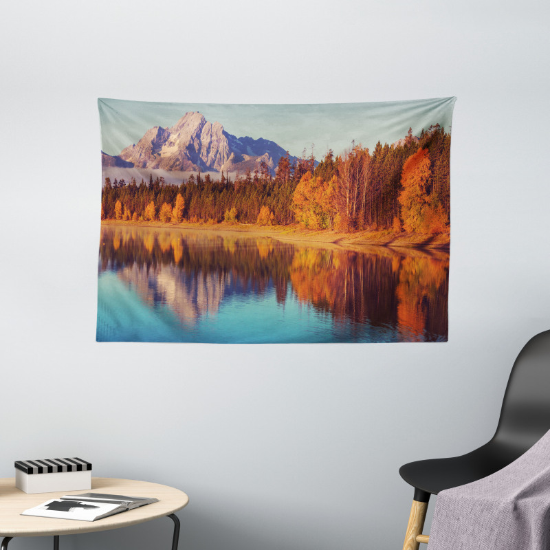 Grand Teton Fall Landscape Wide Tapestry