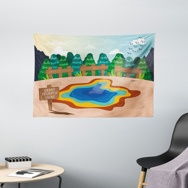 Cartoon Prismatic Spring Wide Tapestry