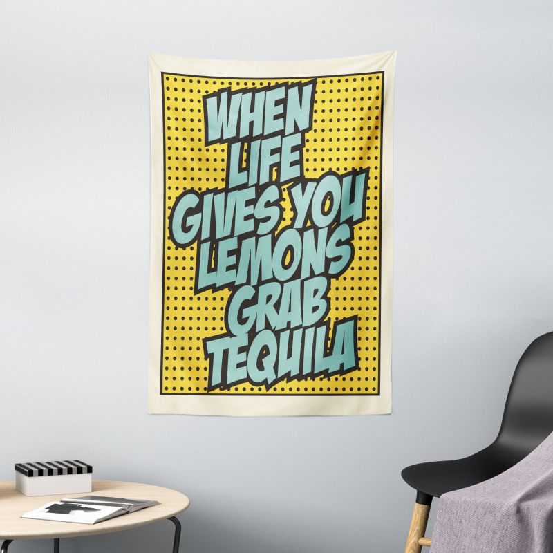 Retro Design Funny Words Tapestry