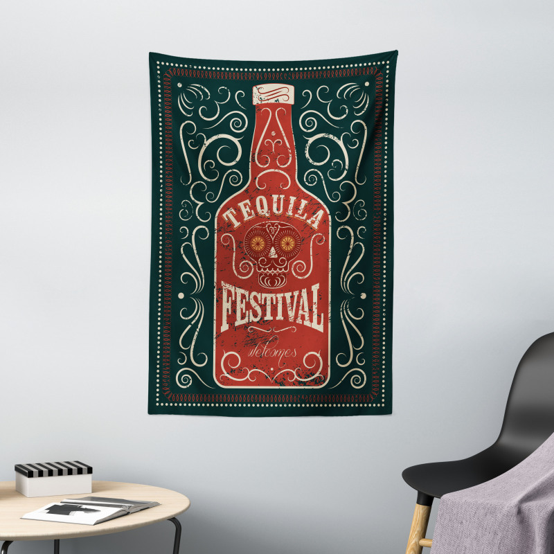 Retro Swirls and Bottle Tapestry