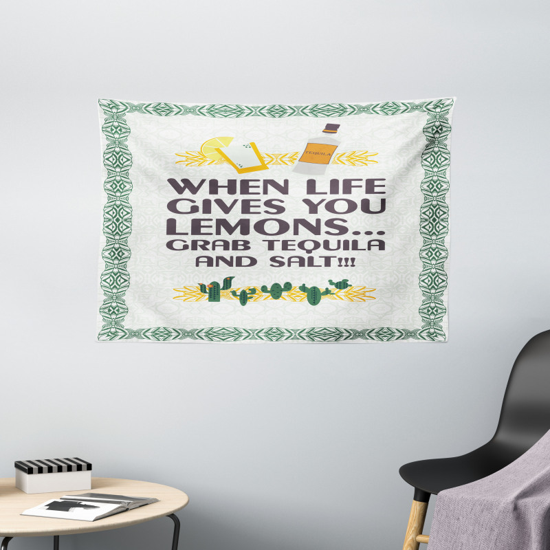 Mexican Drink Words Wide Tapestry