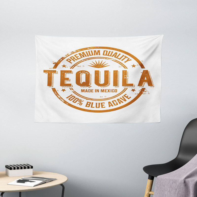 Mexican Drink Retro Stamp Wide Tapestry