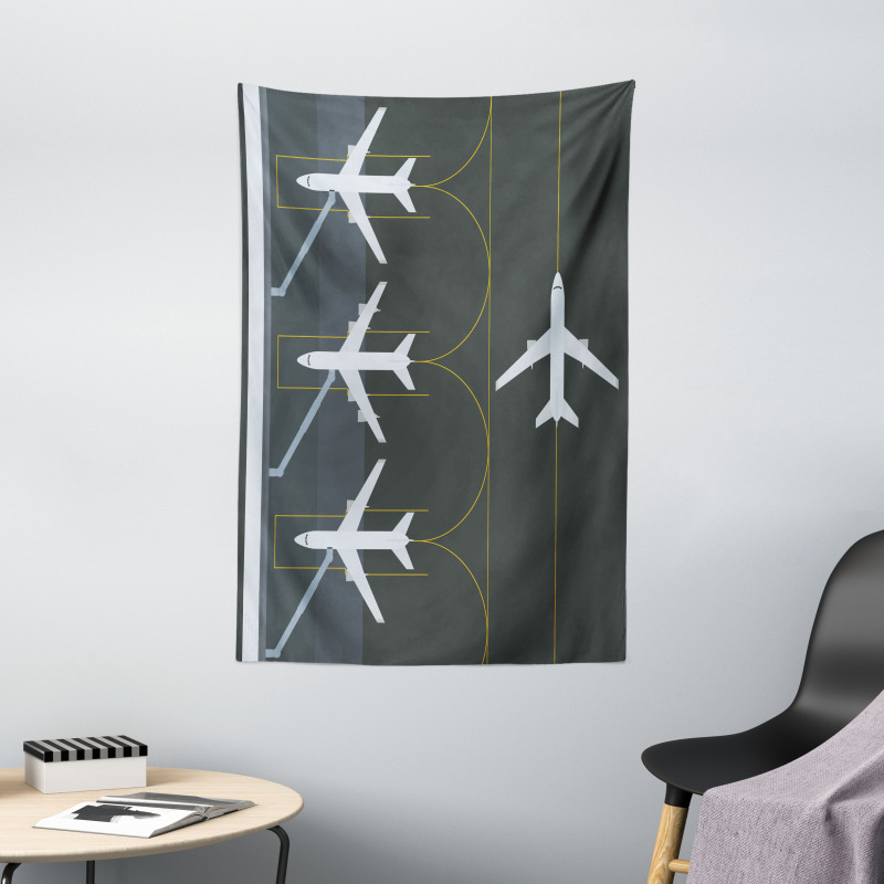 Landed Parked Airplanes Tapestry