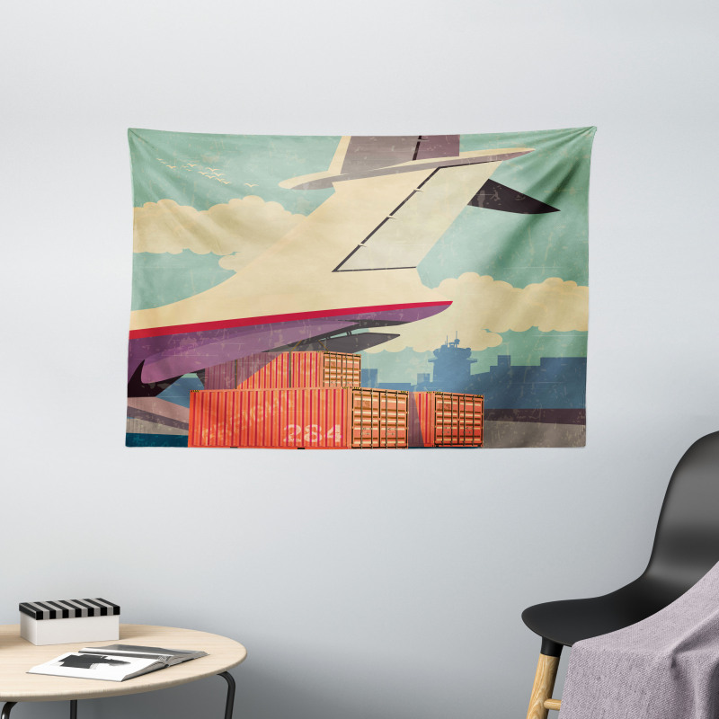 Vintage Air Cargo Plane Wide Tapestry