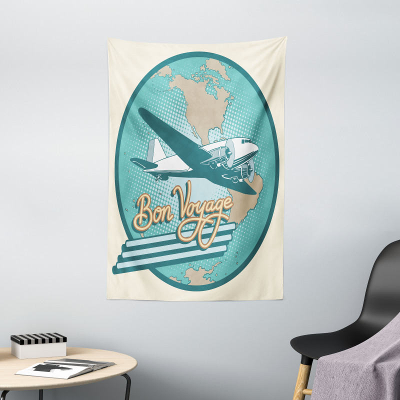 Bon Voyage and Retro Plane Tapestry