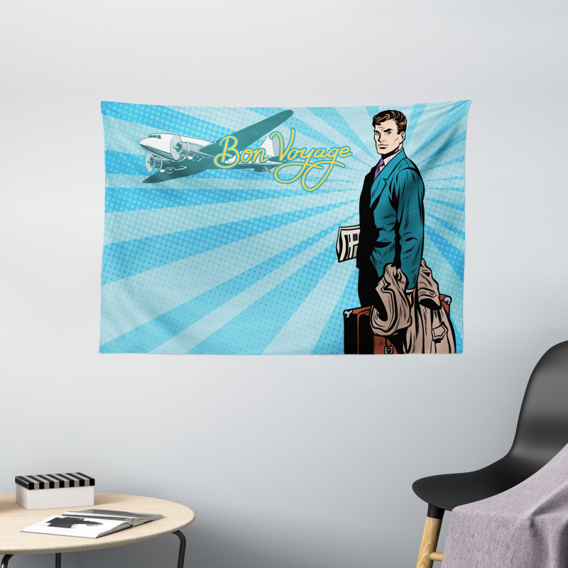 Retro Handsome Passenger Wide Tapestry