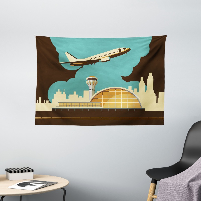 Airfield Plane and City Wide Tapestry