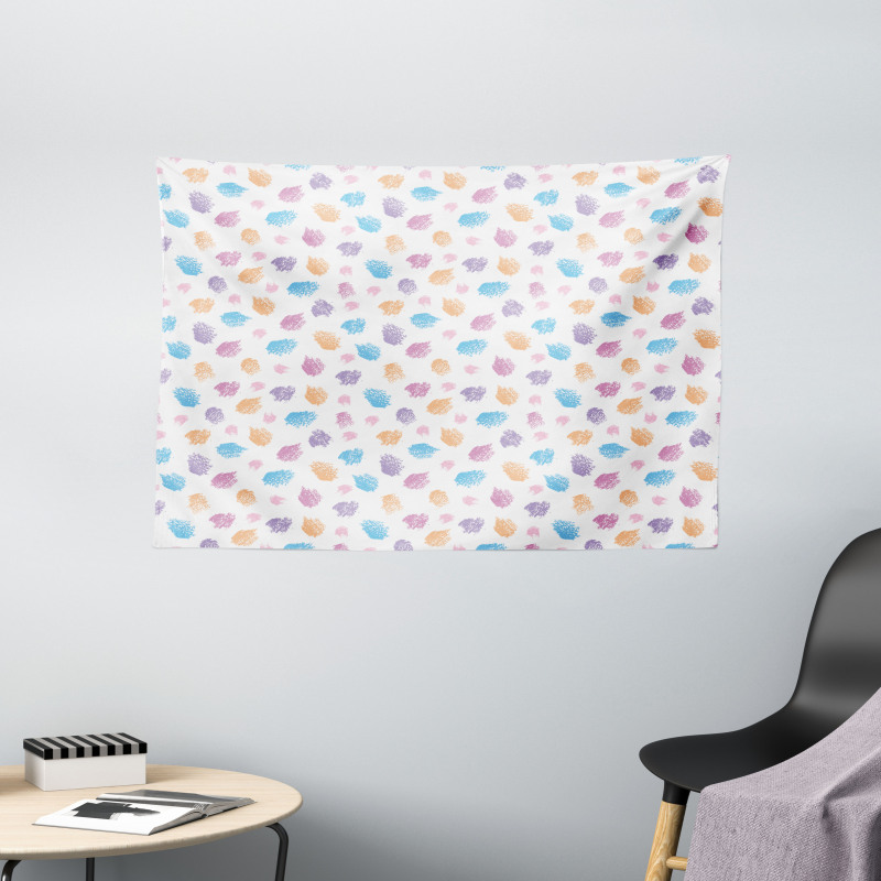 Pastel Paint Strokes Wide Tapestry
