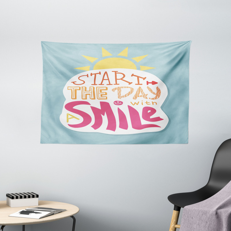 Start with a Smile Wide Tapestry