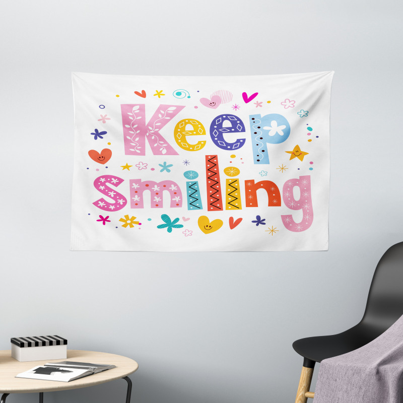 Vivid Keep Smiling Wide Tapestry