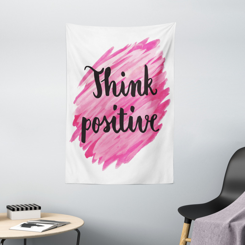 Text Pink Strokes Tapestry