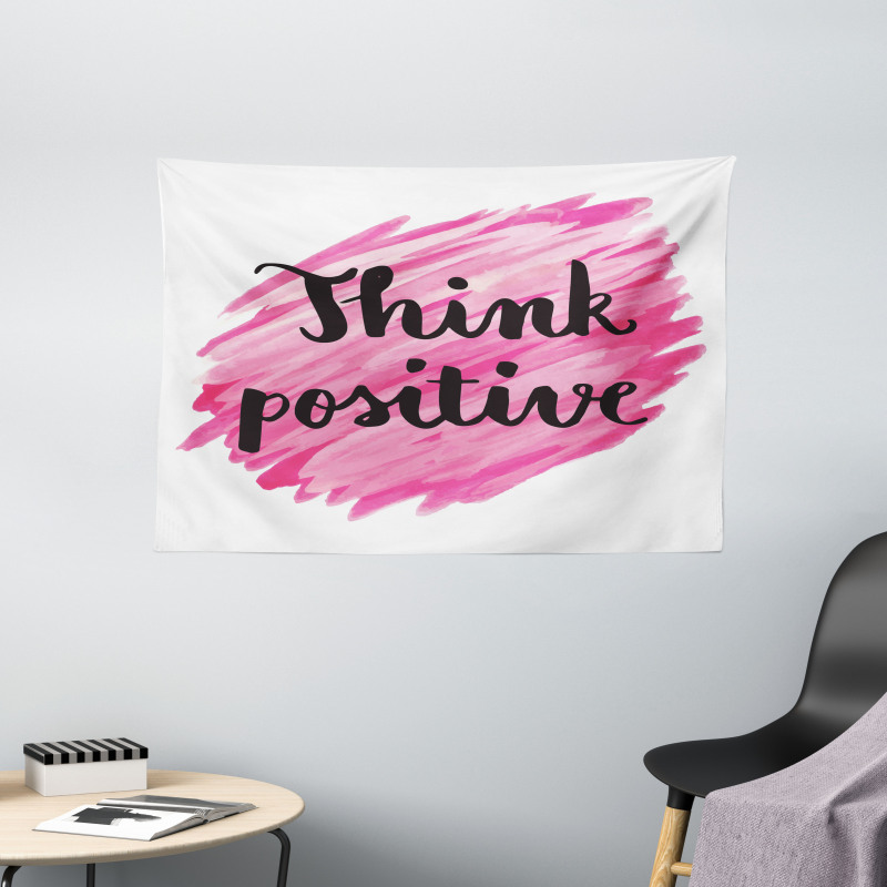 Text Pink Strokes Wide Tapestry