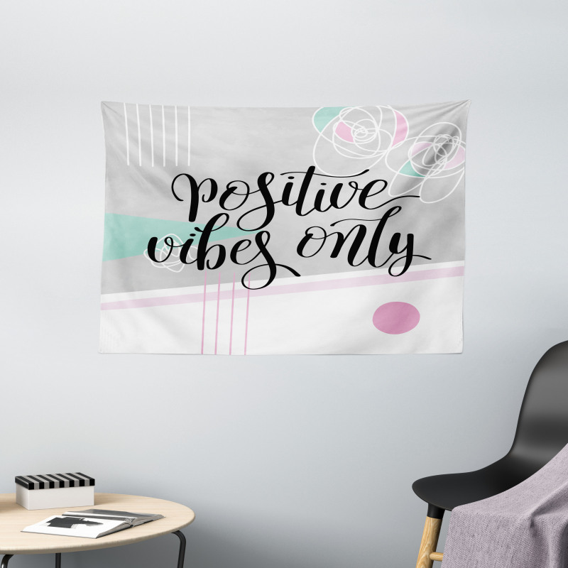 Positive Vibes Only Wide Tapestry