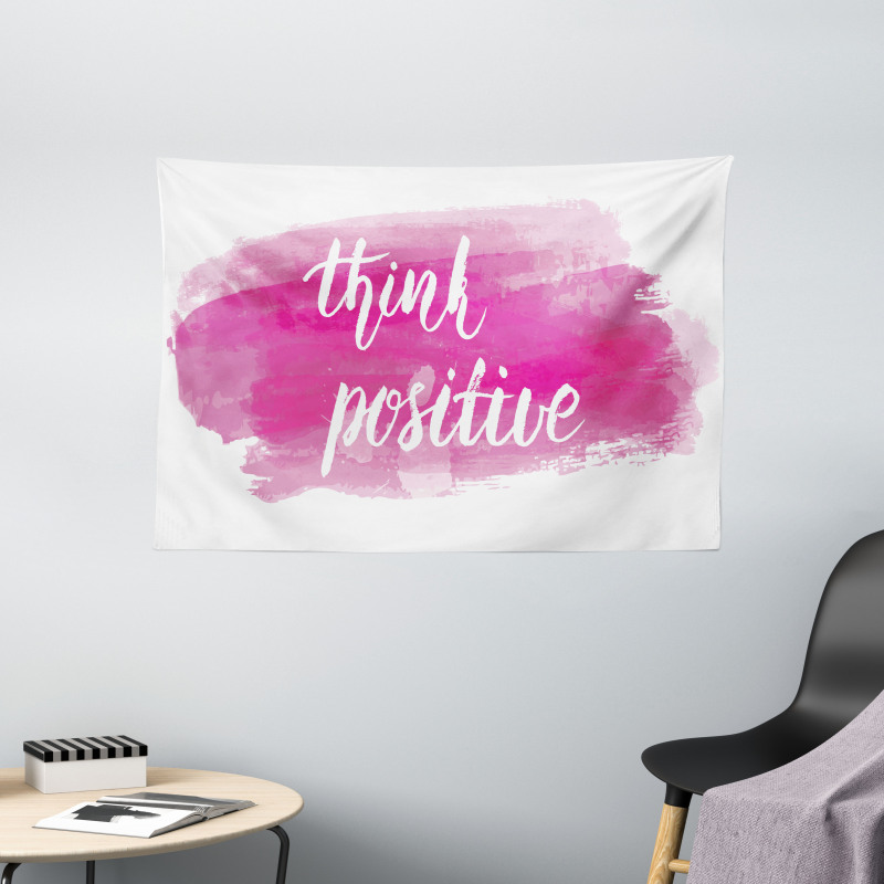 Calligraphy on Pink Wide Tapestry