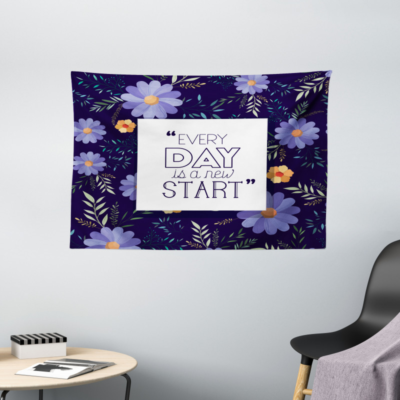 Every Day New Start Wide Tapestry