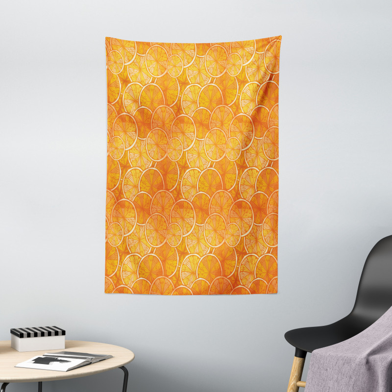 Round Slice of Oranges Tapestry