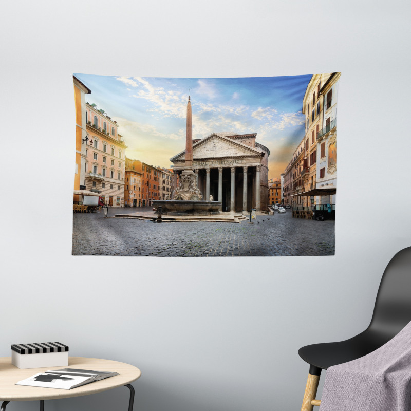 Pantheon Fountain in Rome Wide Tapestry