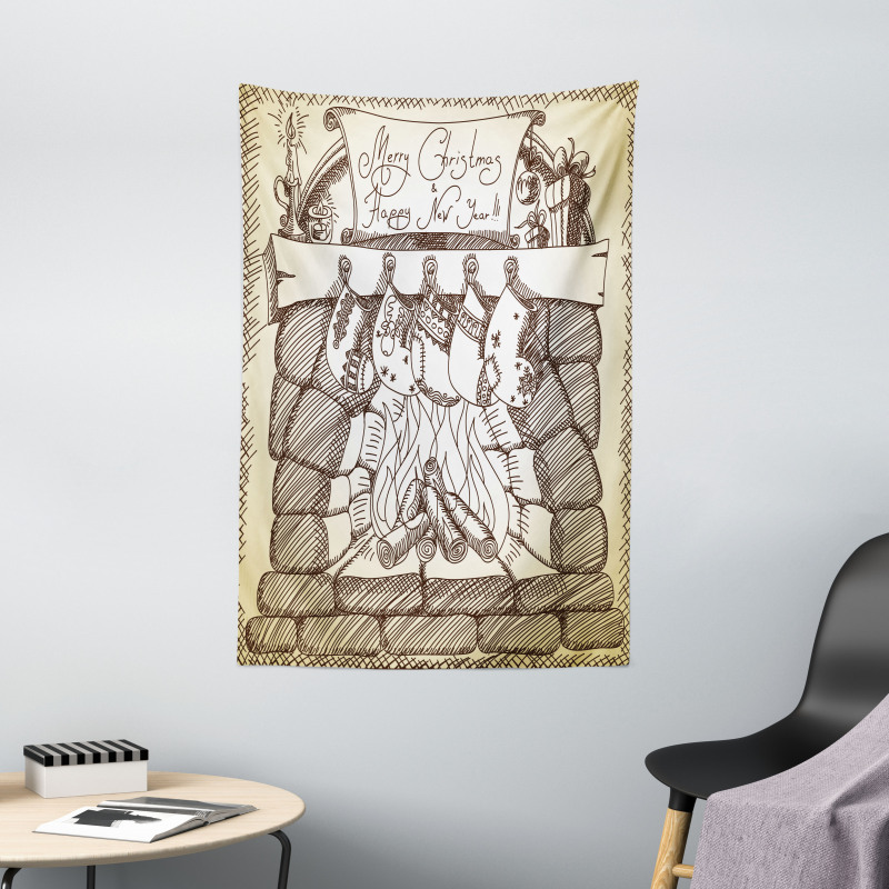 Christmas Sketch Stocking Tapestry