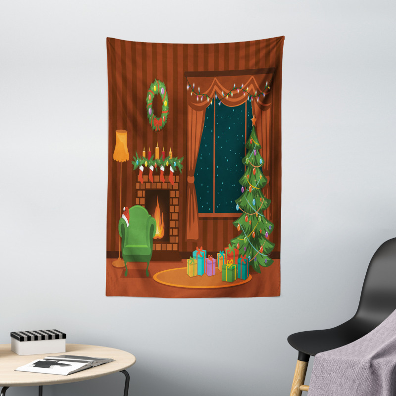 Cartoon Christmas Room Tapestry