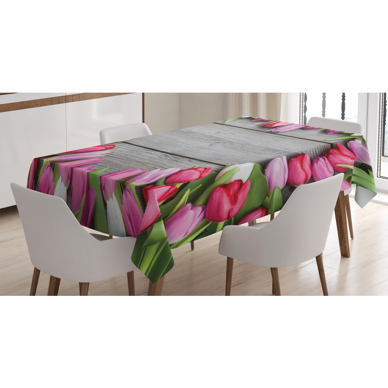 Frame of Fresh Tulips Tablecloth