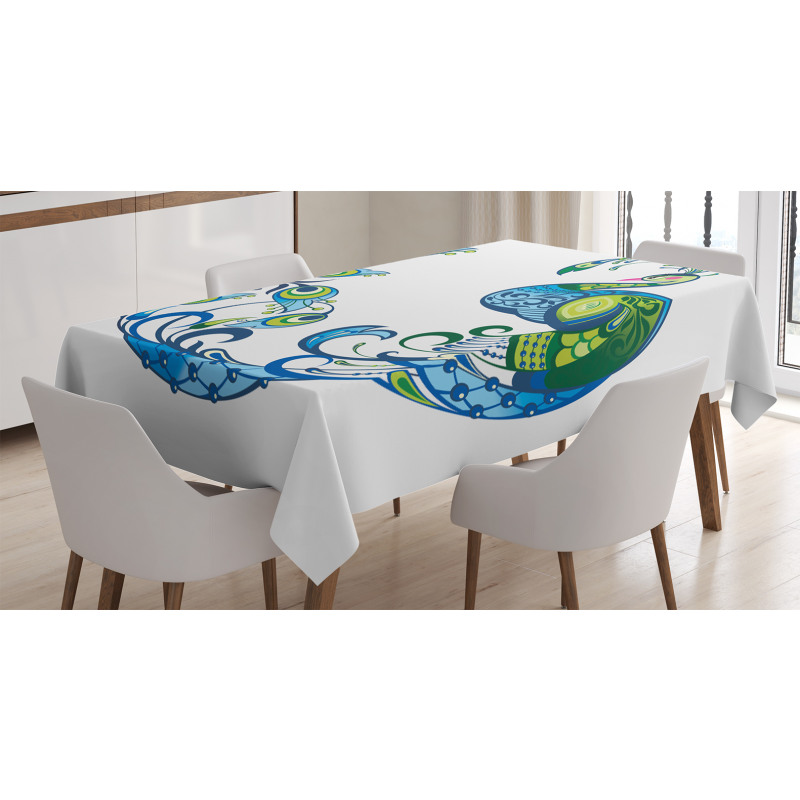 Colorful Peacock Tropic Tablecloth