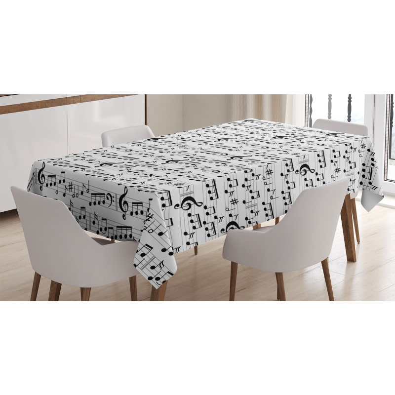 Abstract Clef Sheet Tablecloth