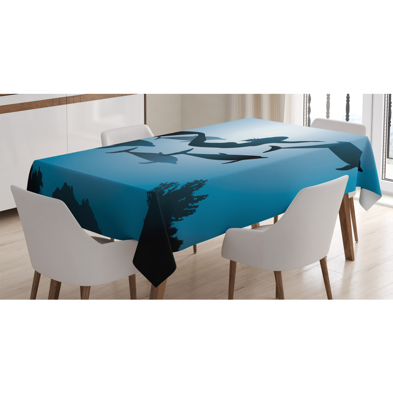 Mermaid and Dolphins Tablecloth