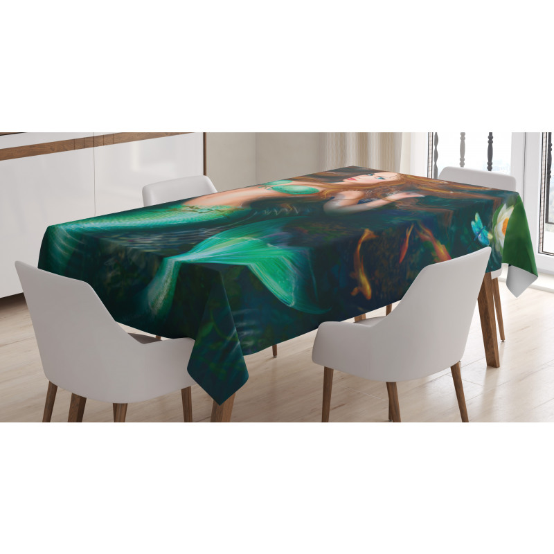 Mermaid Lake Lilies Tablecloth